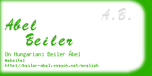 abel beiler business card